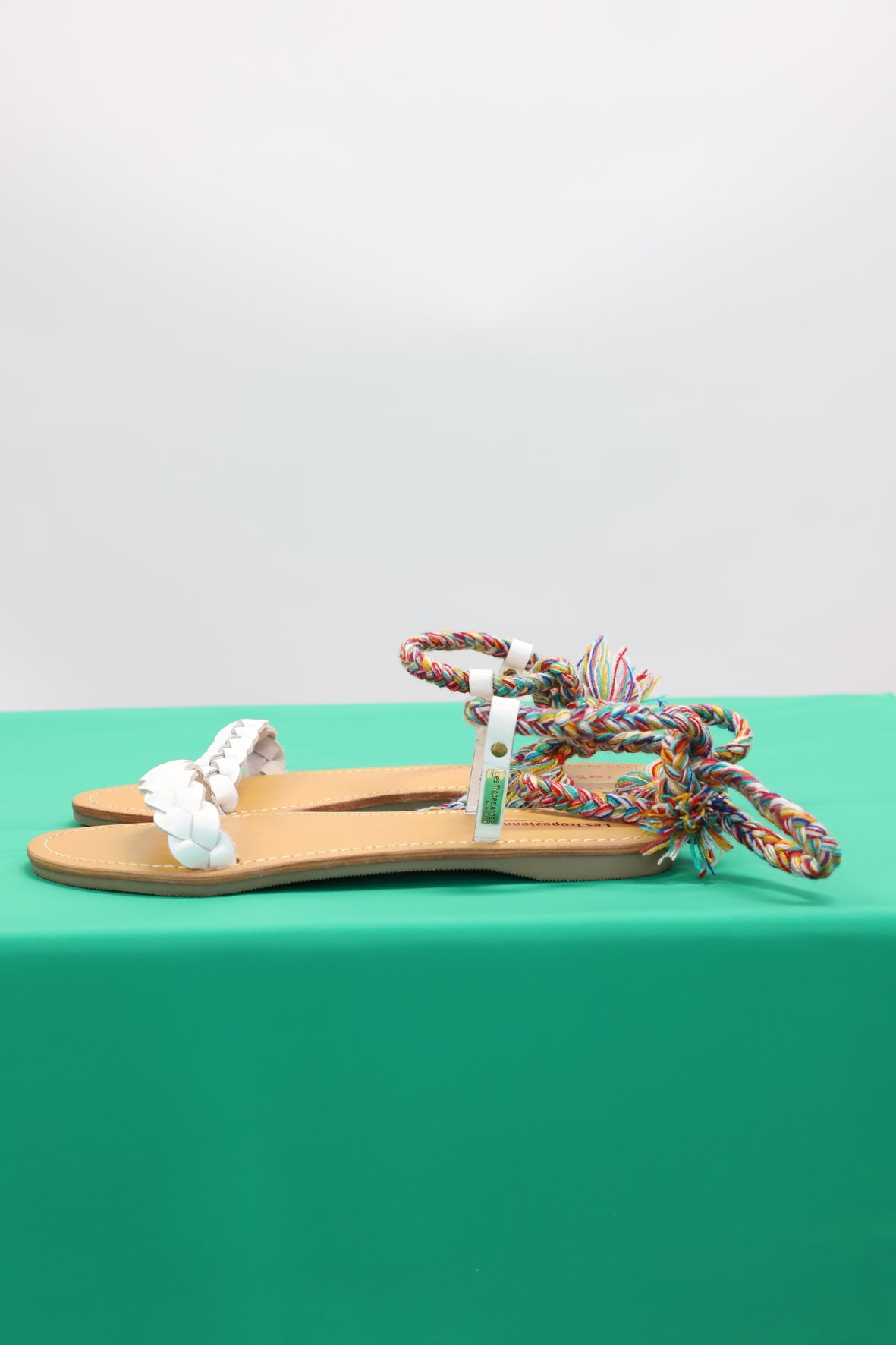 Sandales à nouer blanc et mutlicolore, Les Tropéziennes, Taille 40