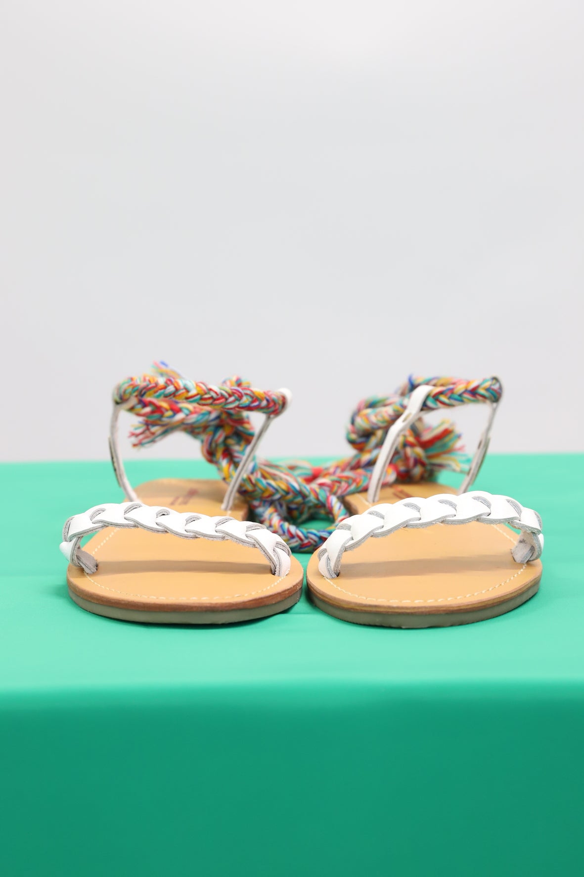 Sandales à nouer blanc et mutlicolore, Les Tropéziennes, Taille 40