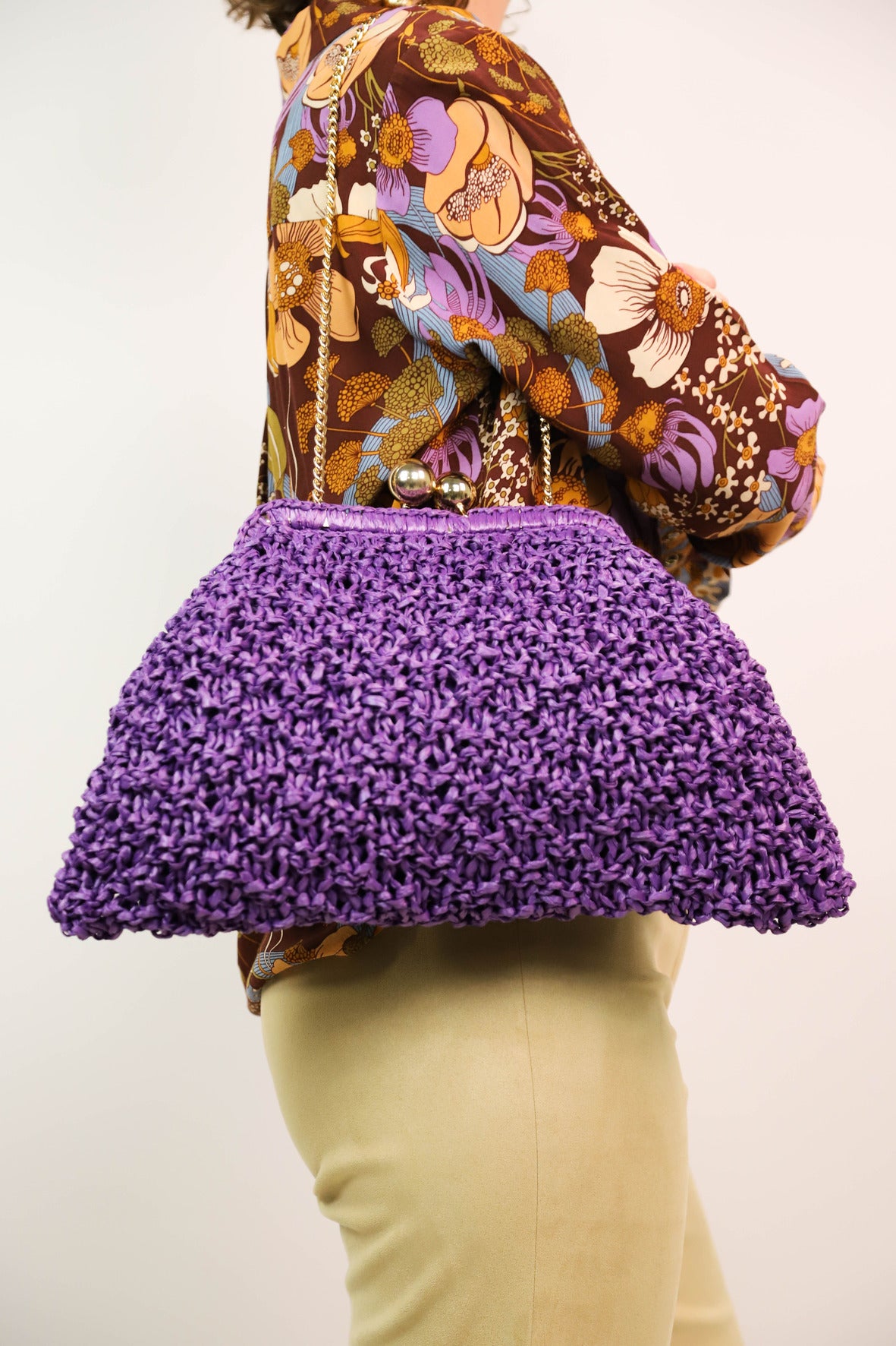 Sac bandoulière violet Caterina Bertini