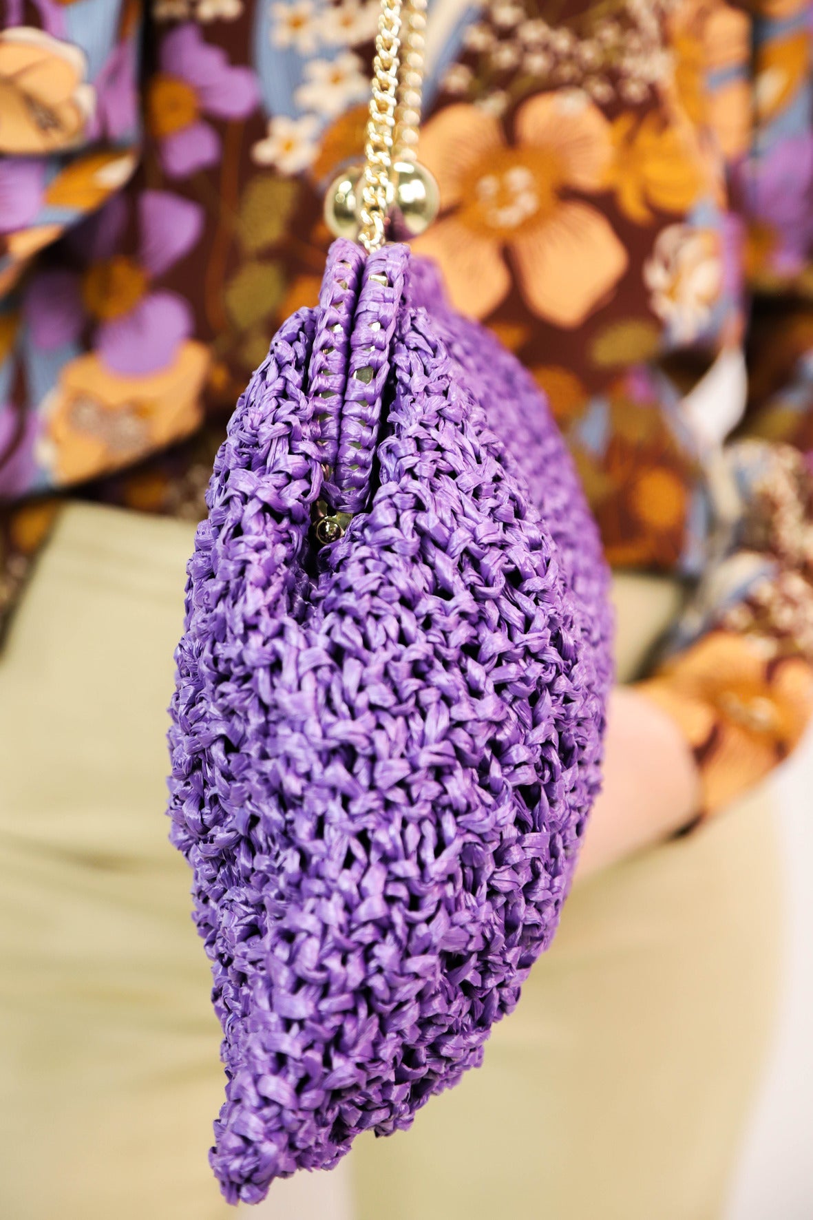 Sac bandoulière violet Caterina Bertini