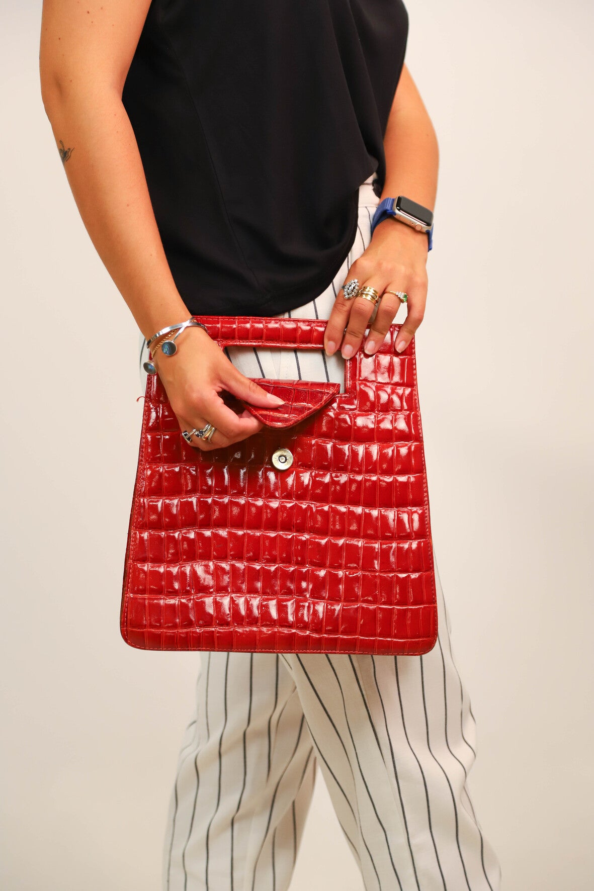 Sac en cuir bordeaux