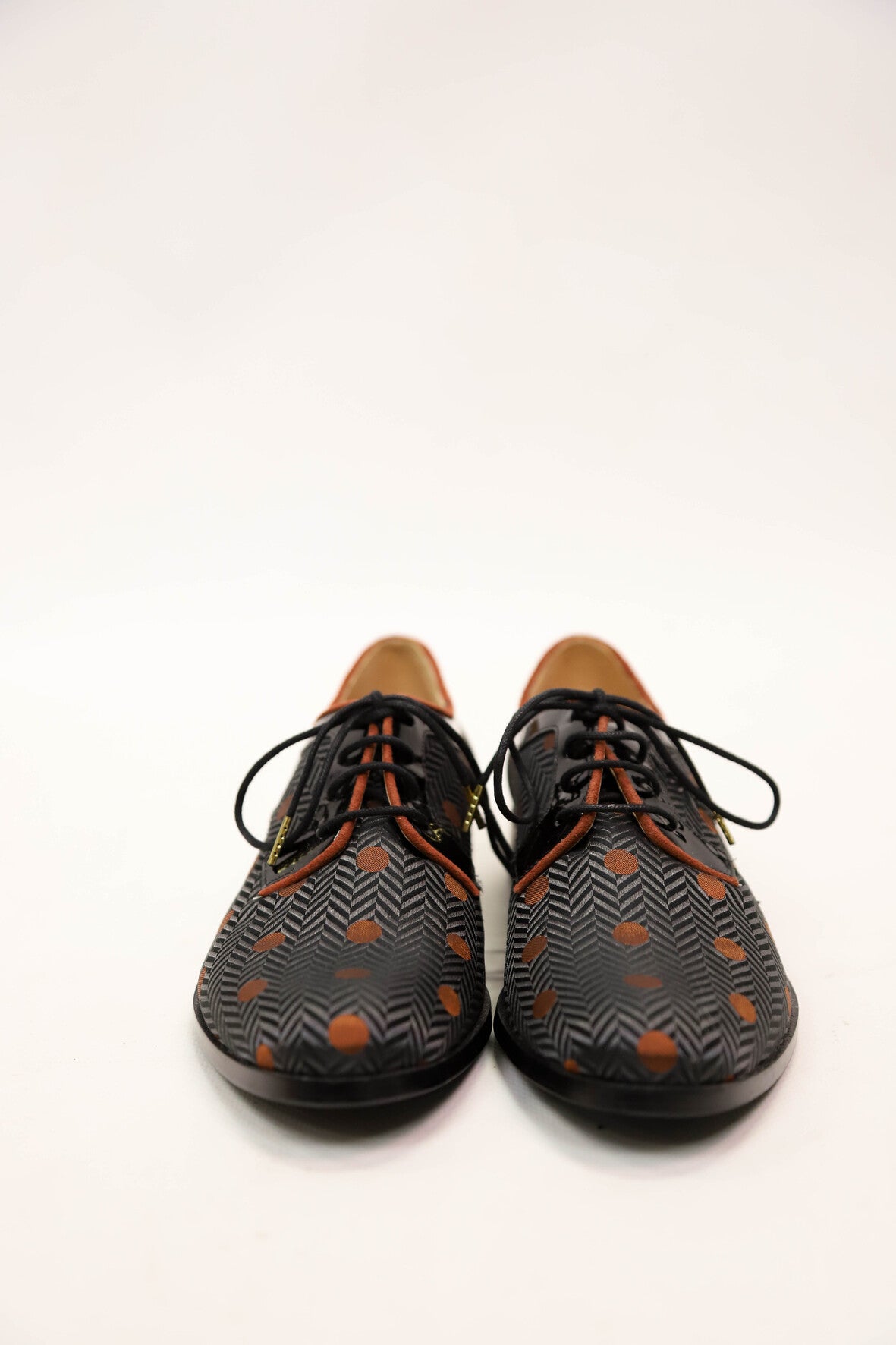 Derbies à pois noir et bronze Bocage Taille 37