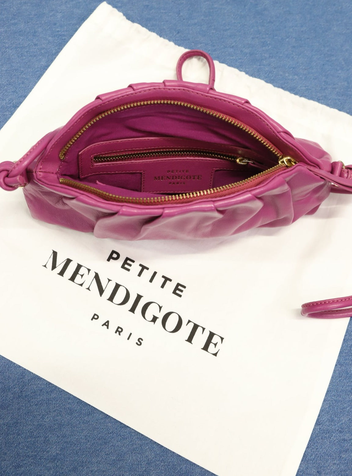 Sac violet en cuir Petite mendigote