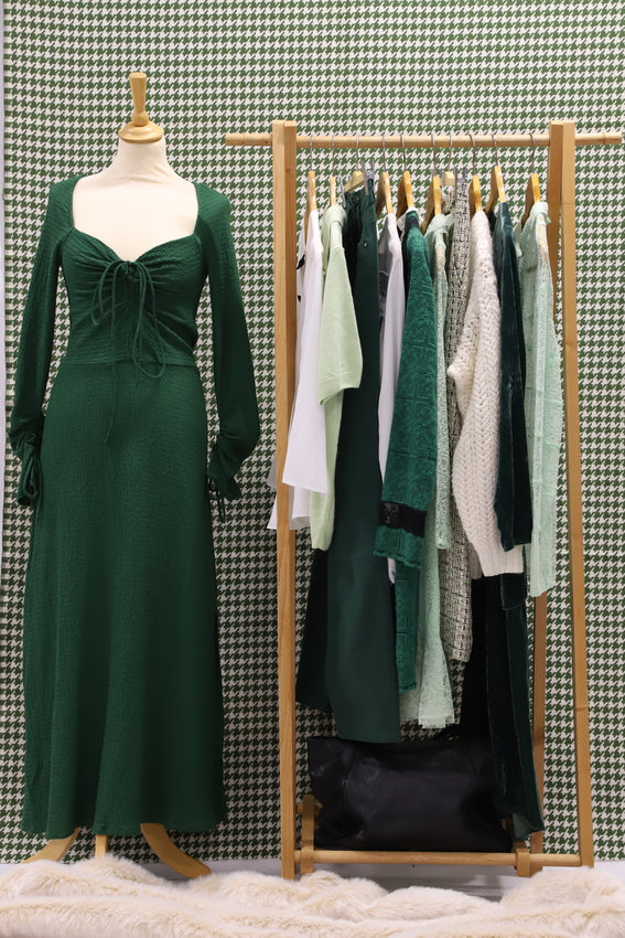 Robe en velours vert sapin Maje Taille S - NEUF