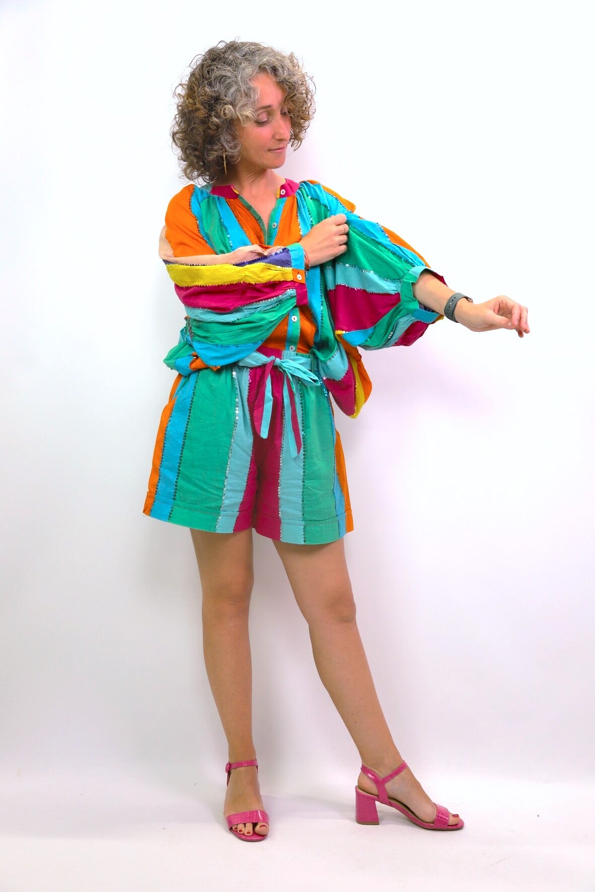 Short taille élastique multicolore BIANCA Taille S - NEUF