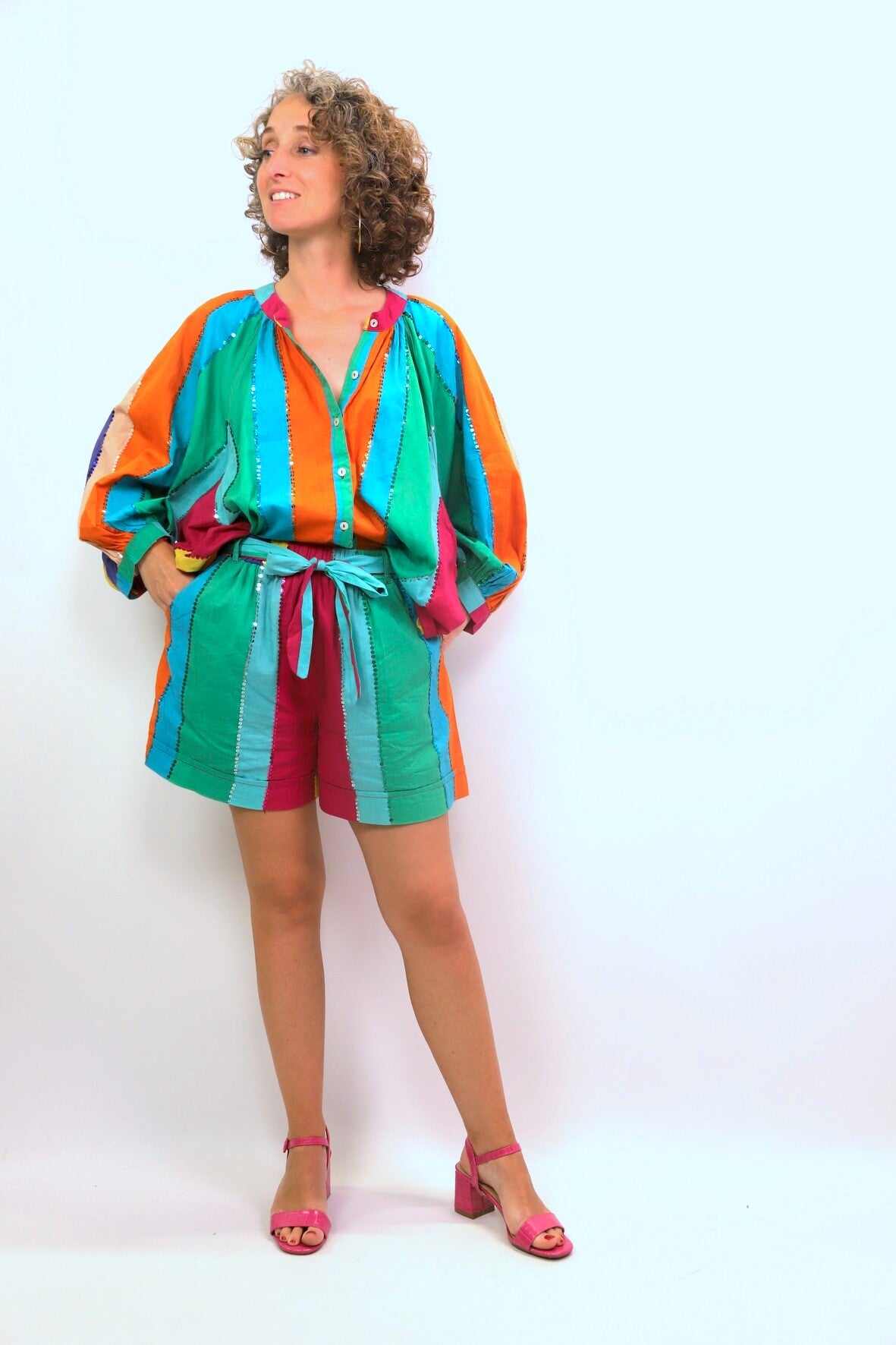 Short taille élastique multicolore BIANCA Taille S - NEUF