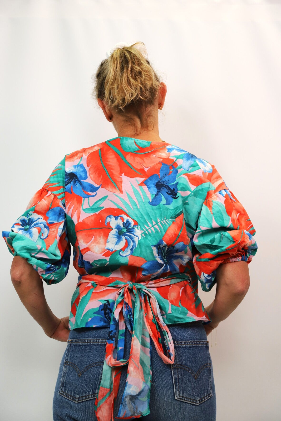 Blouse fleurie, cache-coeur, ZARA, Taille M