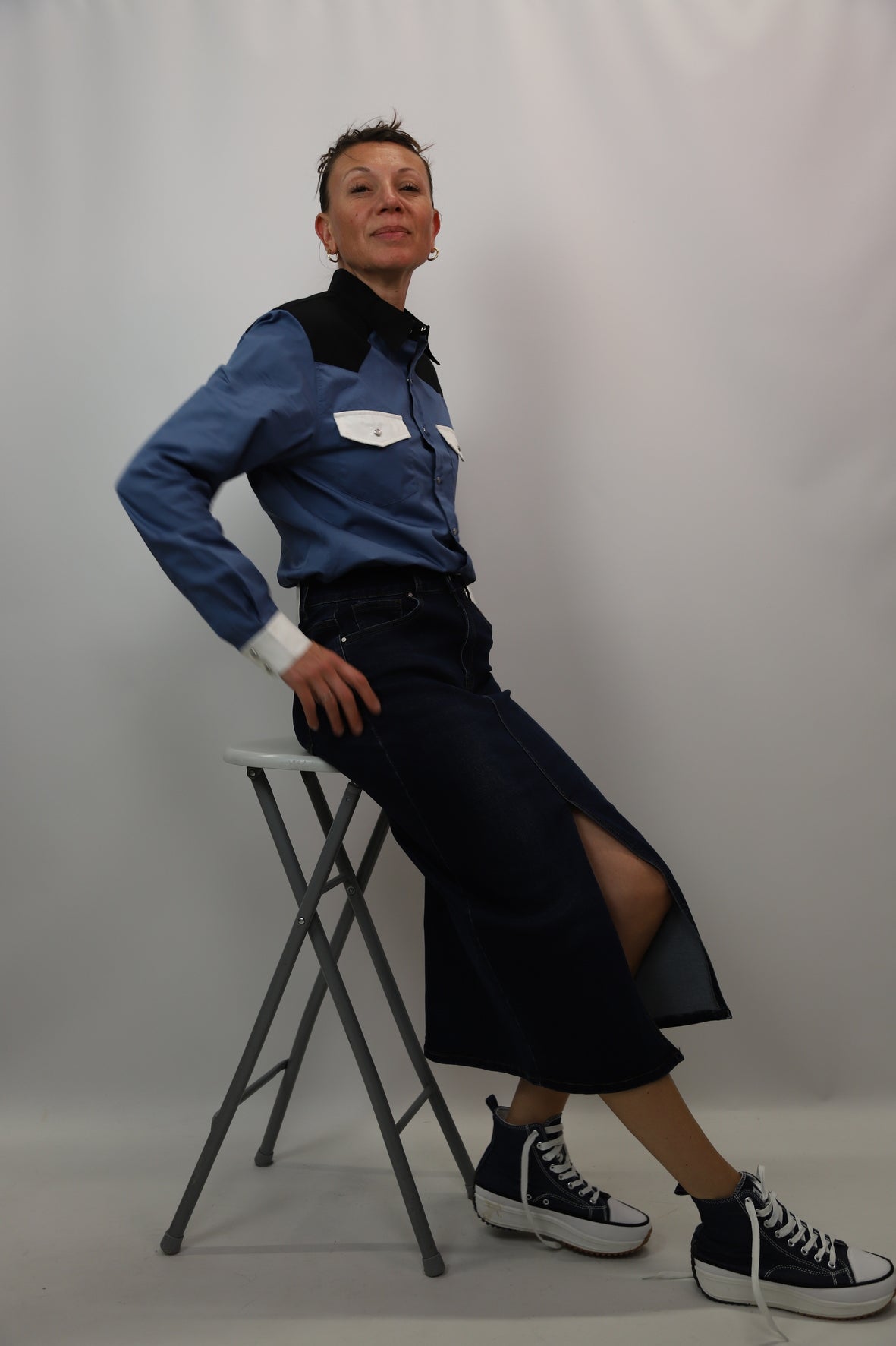 Jupe bleu brut Nina Carter Taille S - NEUF