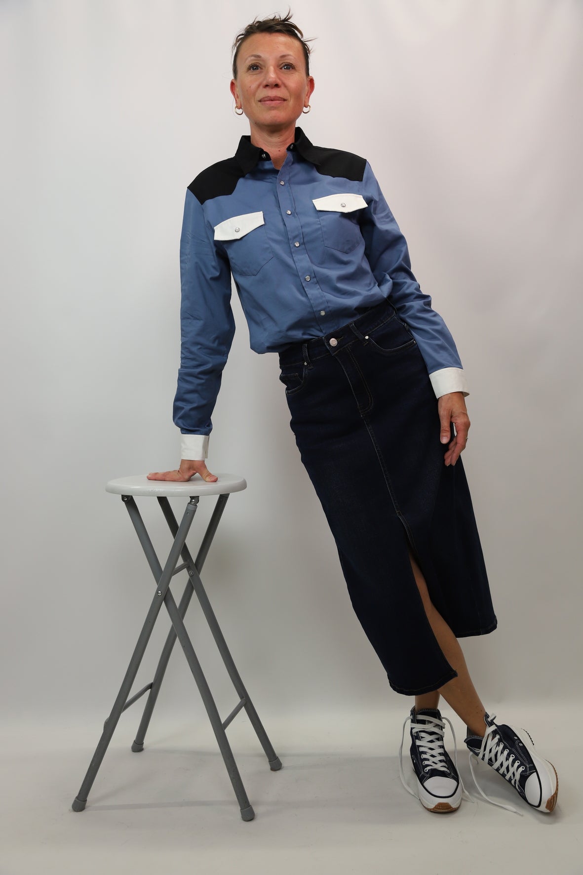 Jupe bleu brut Nina Carter Taille S - NEUF