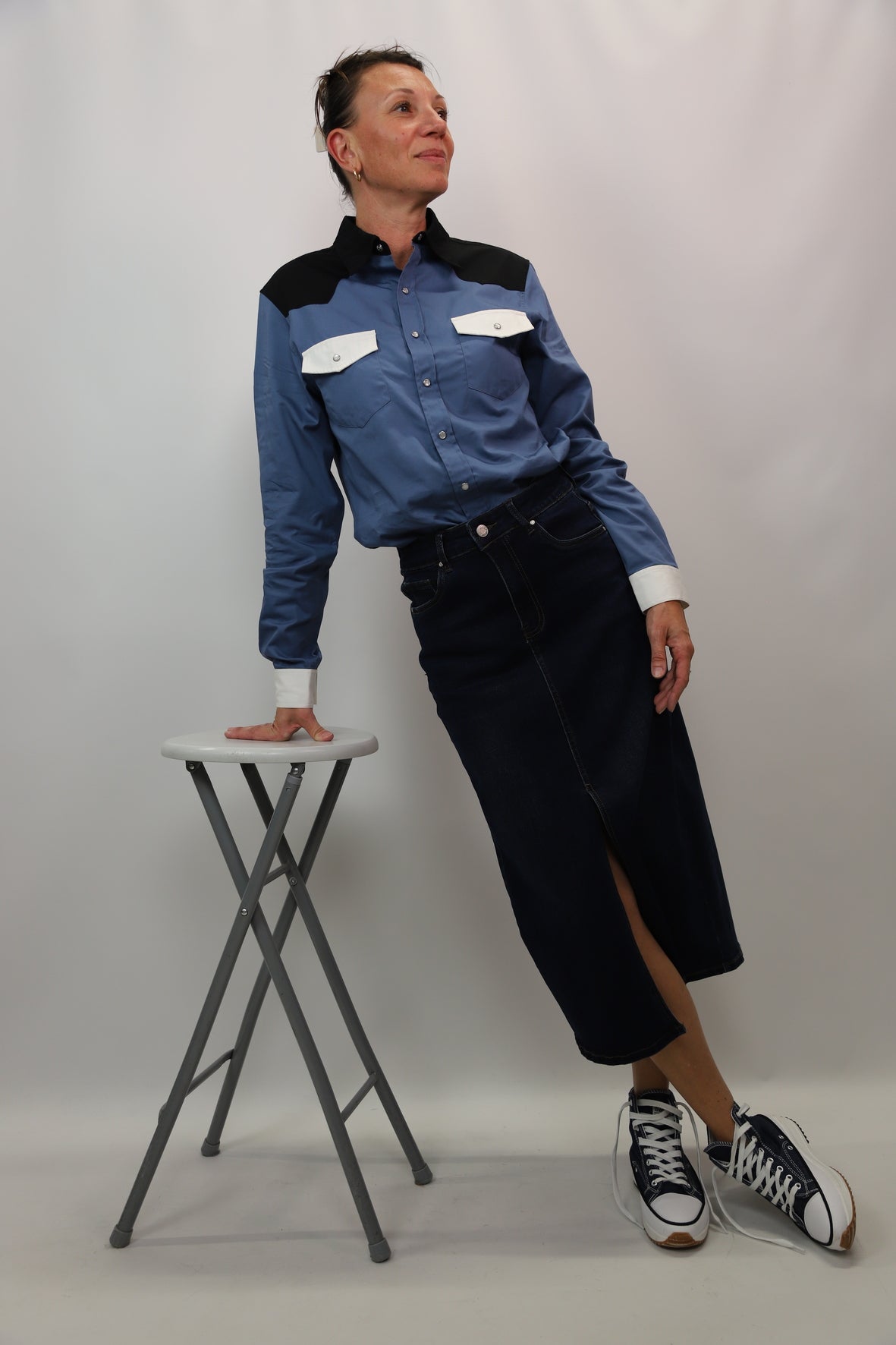 Jupe bleu brut Nina Carter Taille S - NEUF