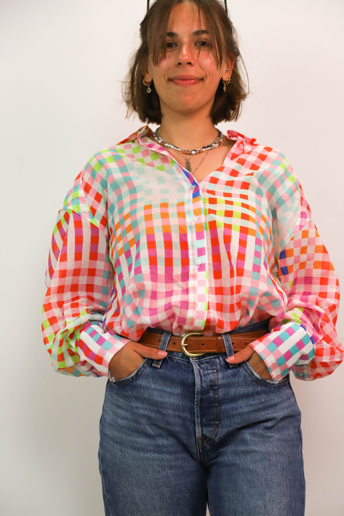 Chemise à carreaux multicolore Hod Taille S