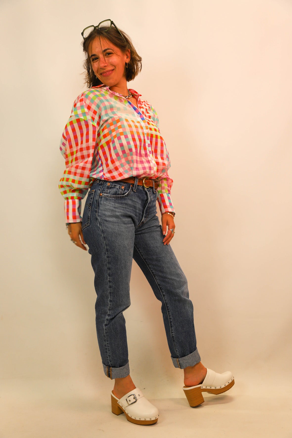 Chemise à carreaux multicolore Hod Taille S