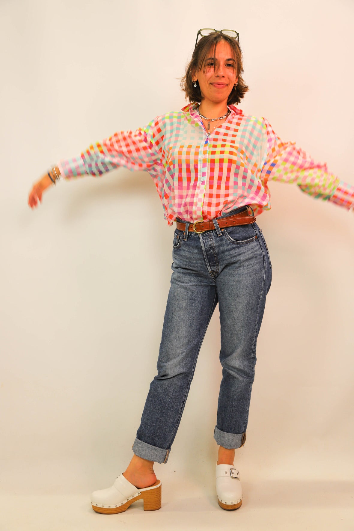 Chemise à carreaux multicolore Hod Taille S