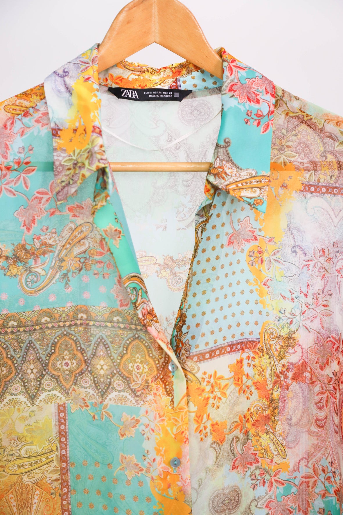 Chemise à motifs multicolores Zara Taille M