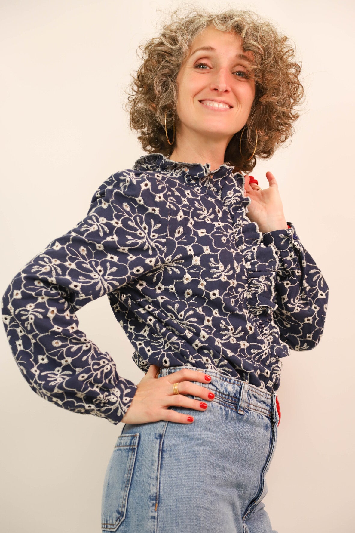 Blouse bleue Lili Rose Taille S