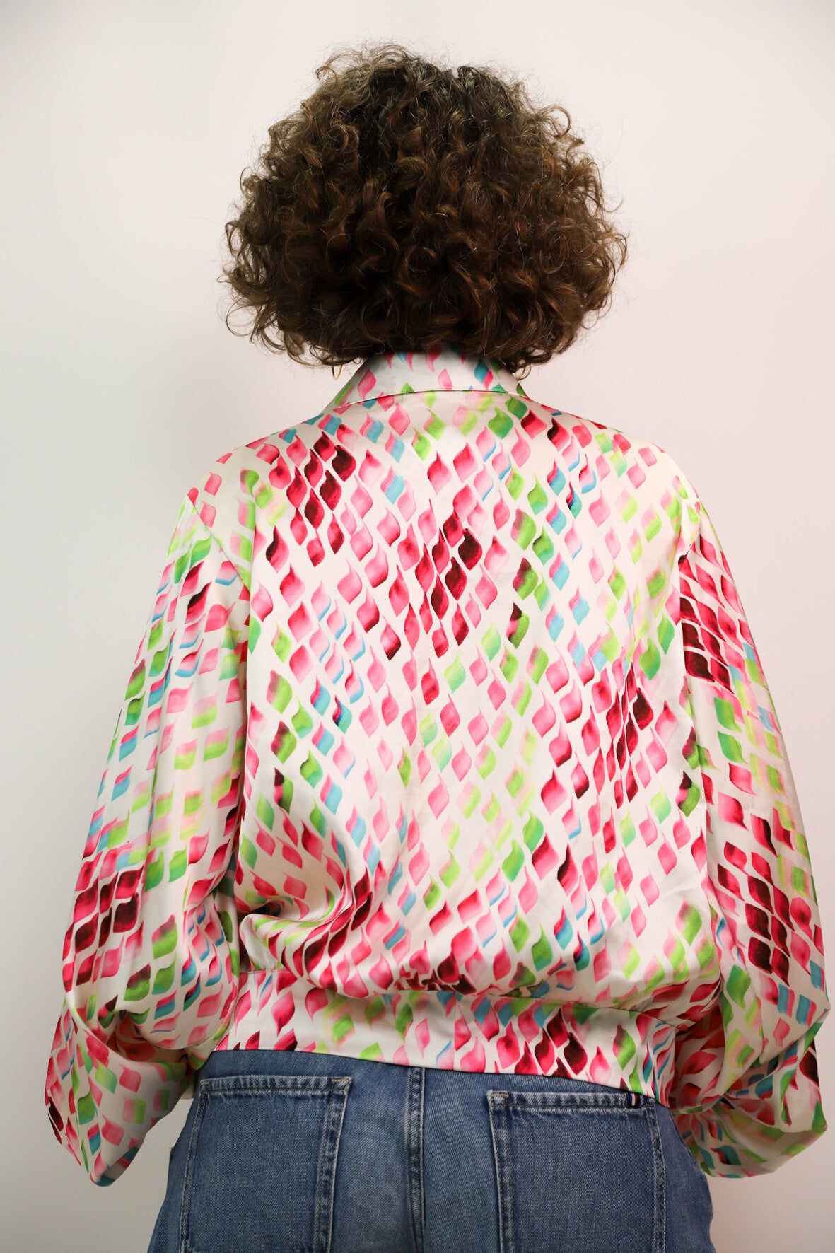Chemisier rose et vert Latine Taille XL