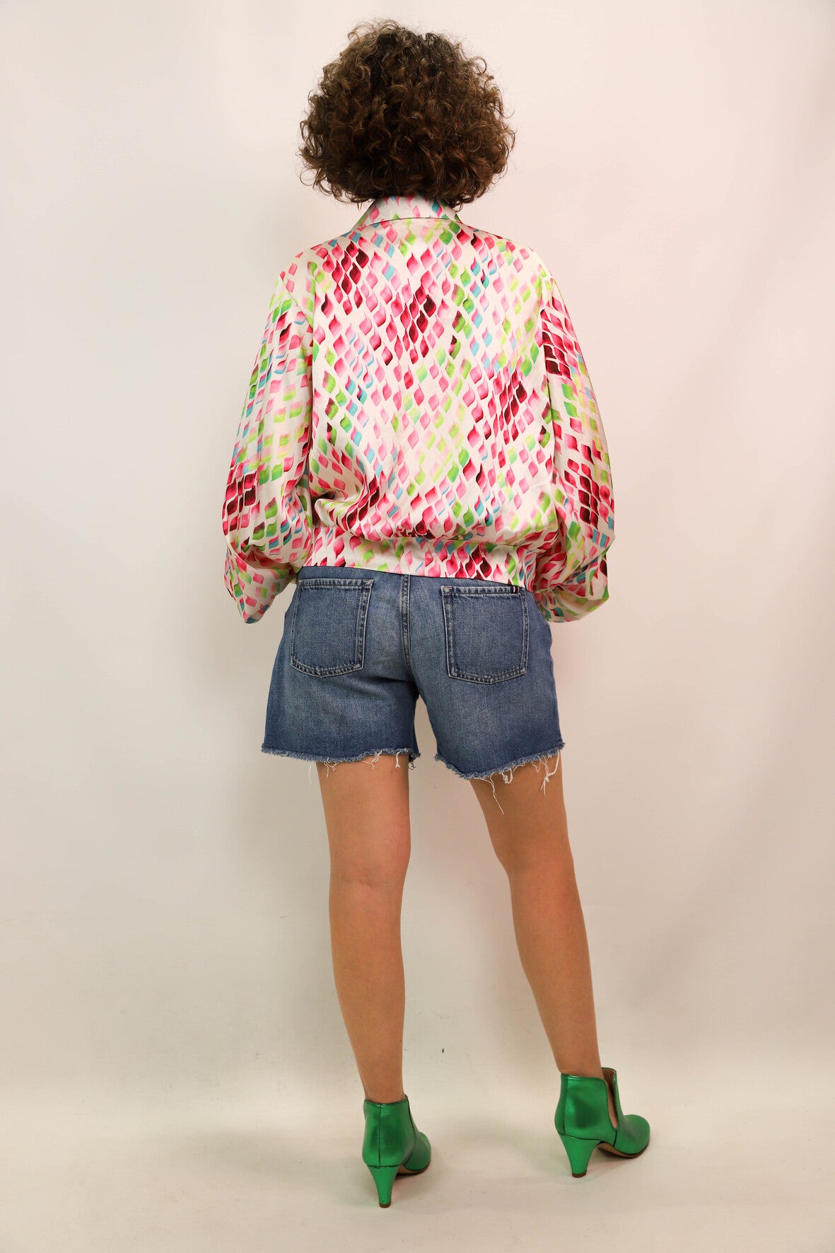 Chemisier rose et vert Latine Taille XL