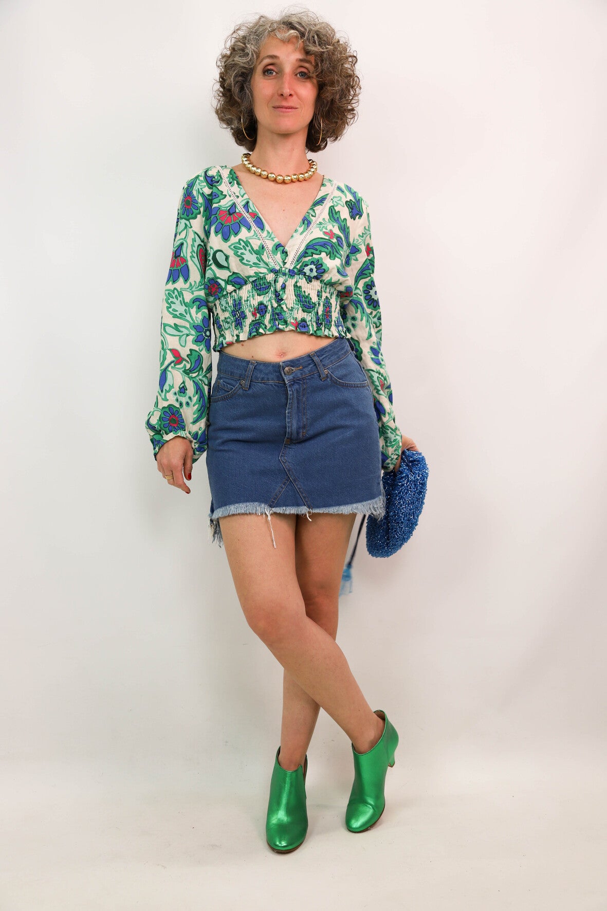 Blouse verte Zara Taille M