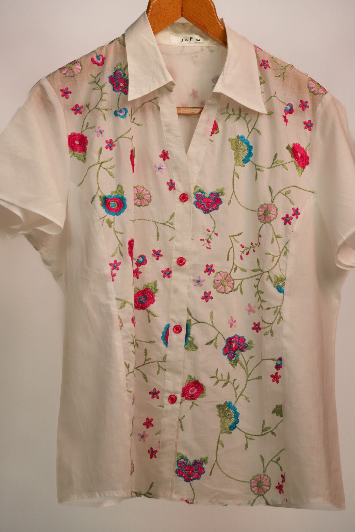 Chemisier blanc fleuri J&F Taille XXL