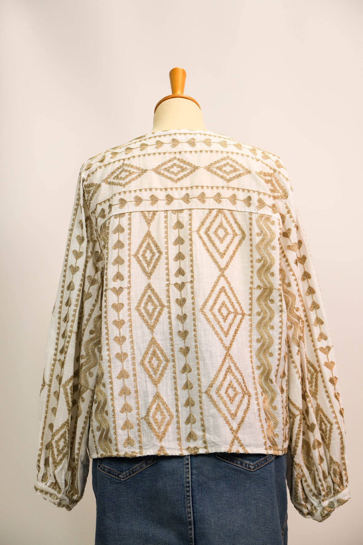 Blouse blanche et dorée Meisïe Taille L