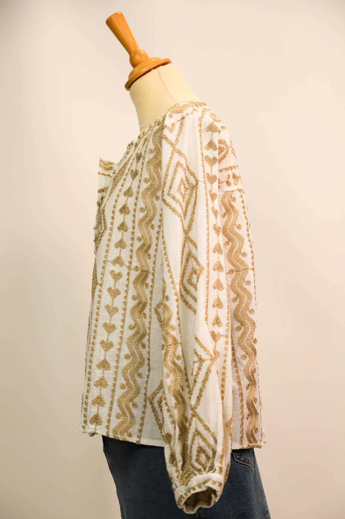 Blouse blanche et dorée Meisïe Taille L