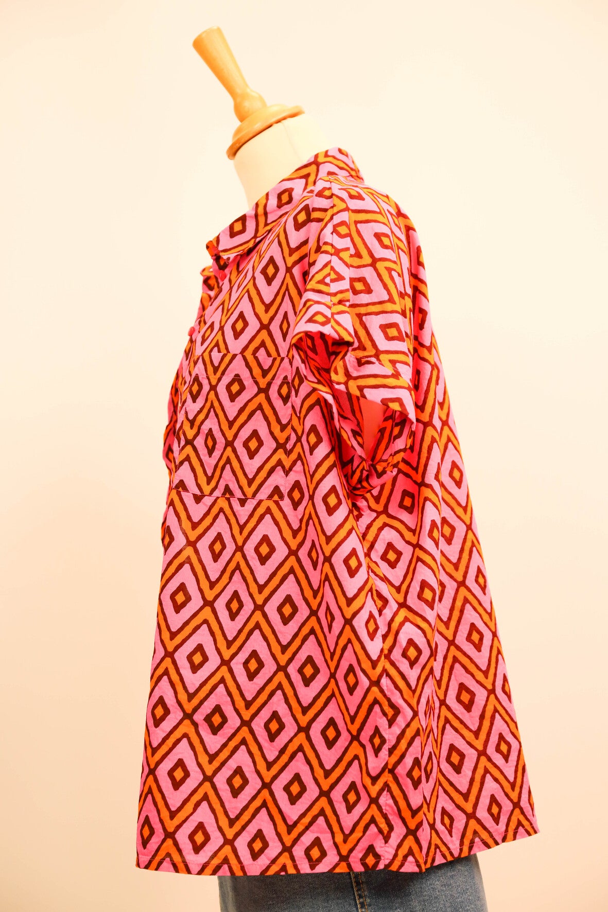 Chemise rose et orange Promod Taille XXL