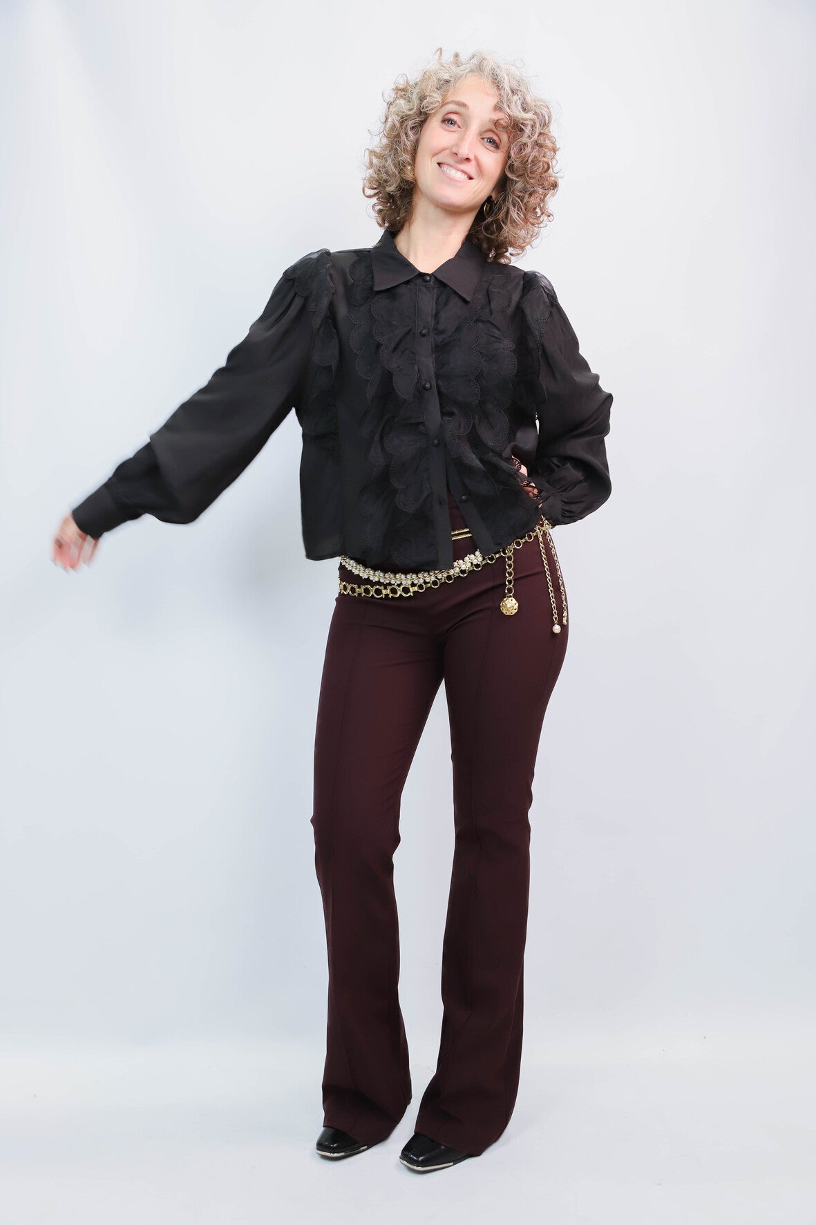 Chemisier noir Elsa M, Taille M