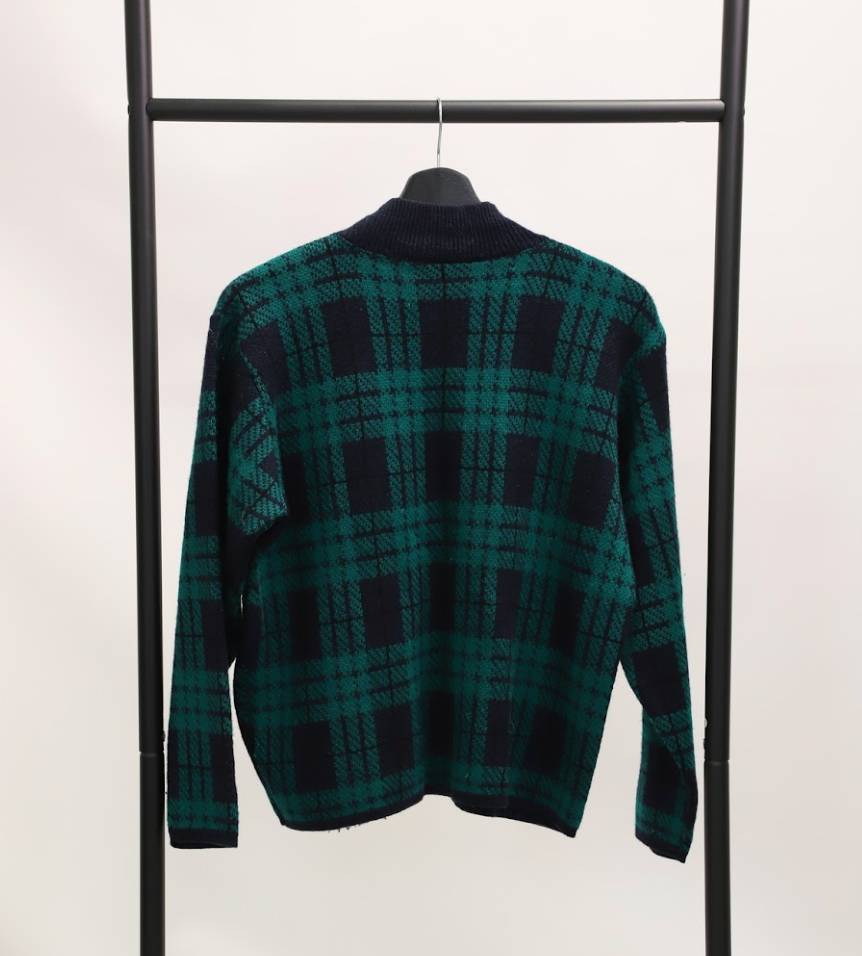 Pull vert à carreaux col cheminée Kookaï Taille S