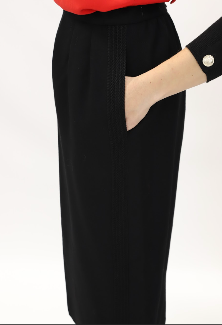 Jupe Noire en laine Christian Dior XS