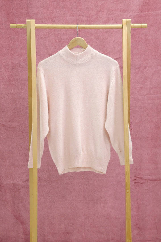 Pull en laine rose poudré Galeries Lafayette Taille M - NEUF