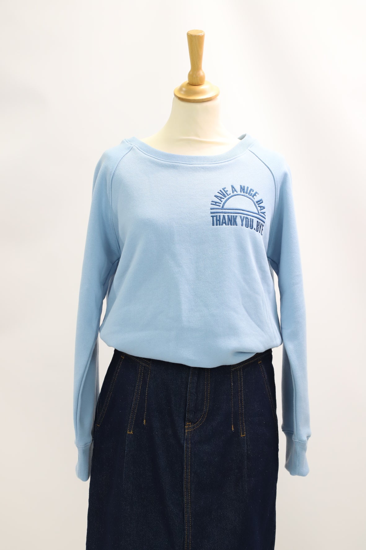 Sweat bleu "Have a nice day" - A Bicyclette Tailles S et XL - NEUF
