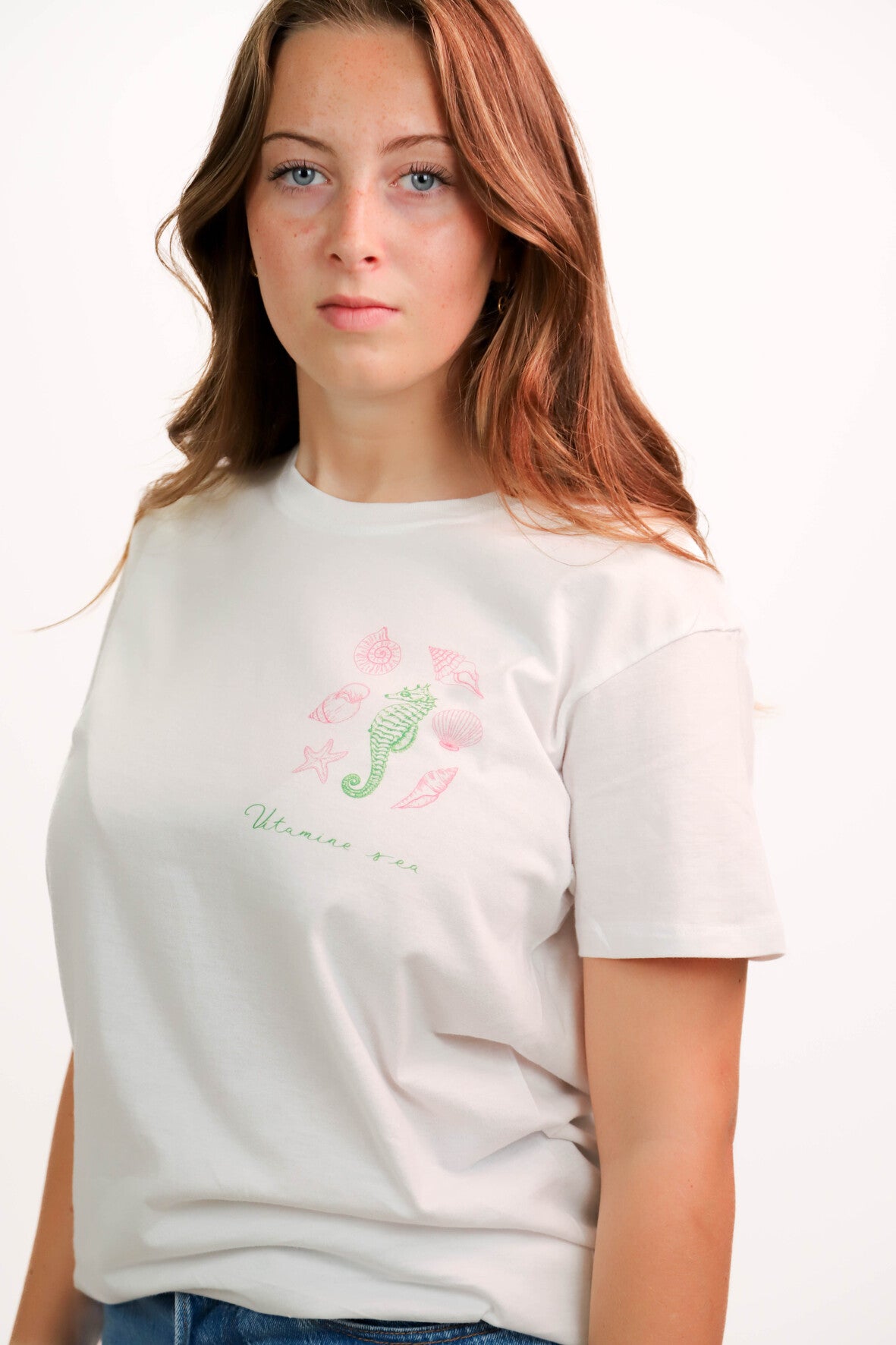 Tee-shirt Fringuette La Ligne - Vitamine Sea hippocampe vert