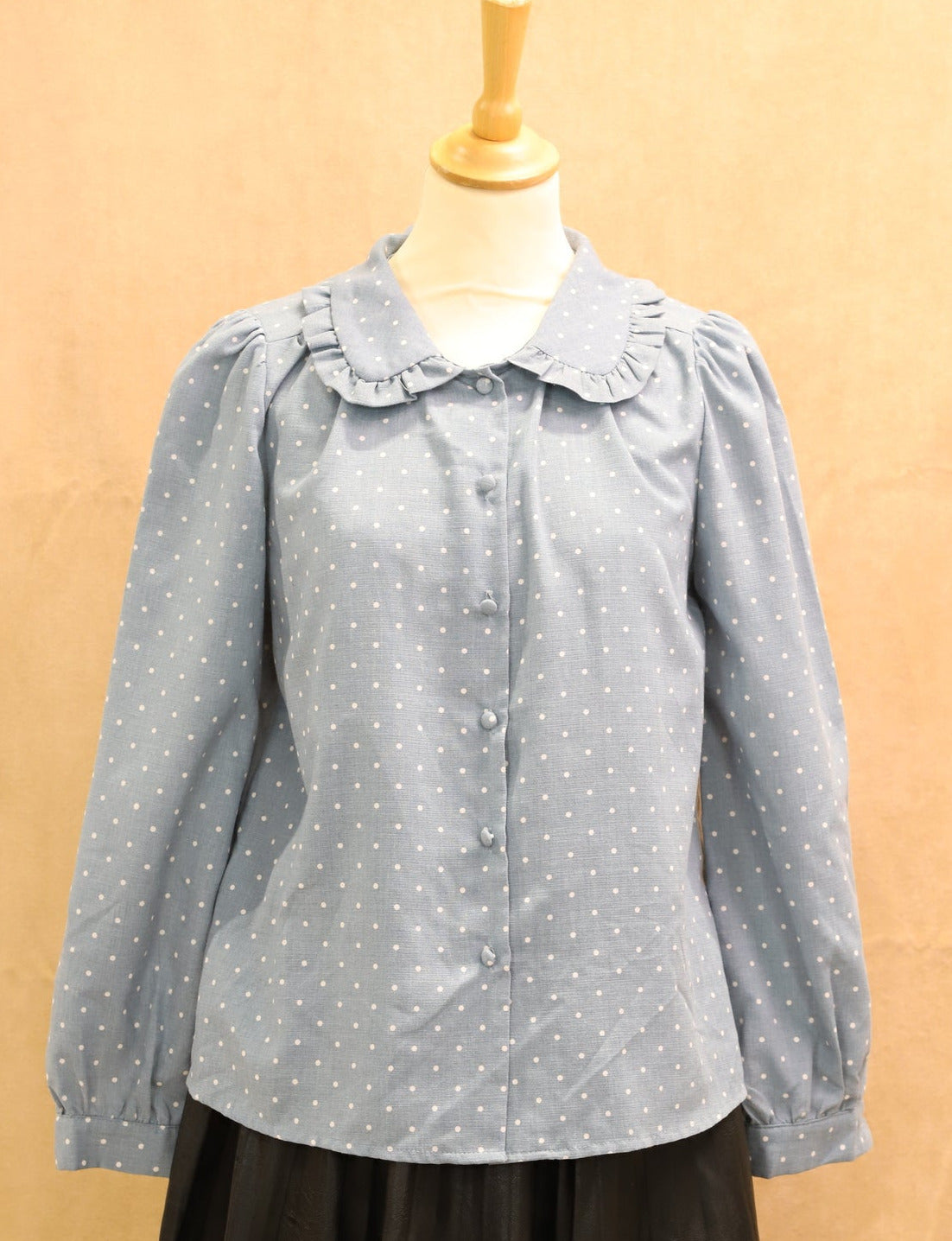 Chemisier bleu col Claudine, Easy Cothes, Taille S