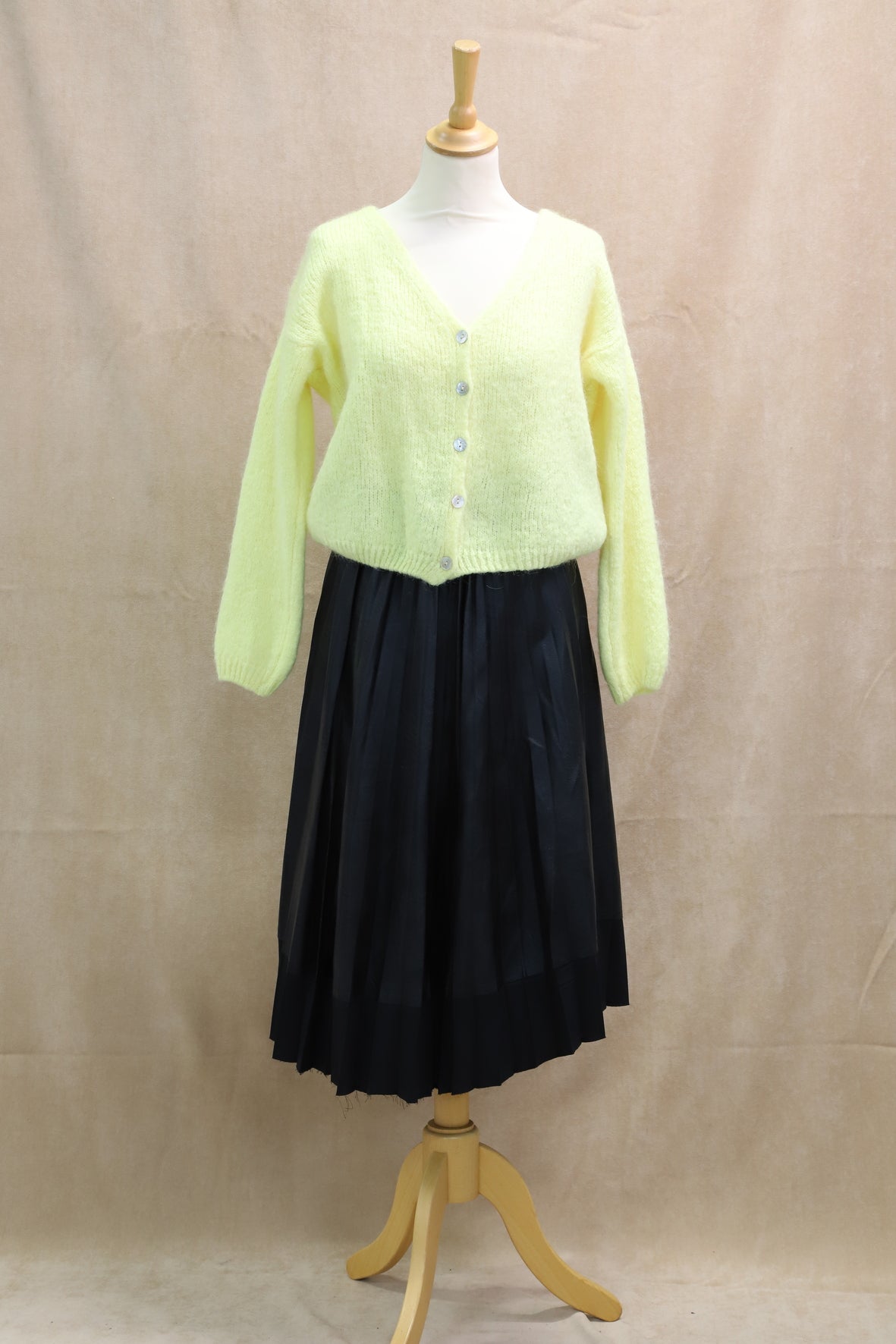 Jupe noire plissée,Taille élastique Chiaretta, Taille XXS