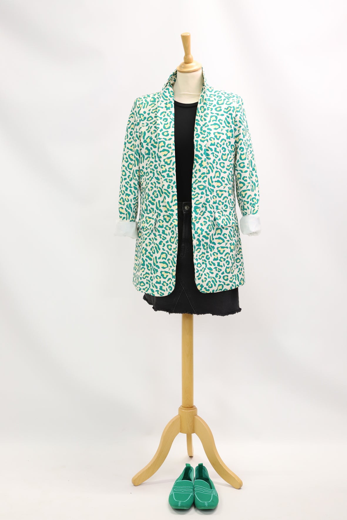 Veste blazer verte léopard Allen & Jo Taille Unique - NEUF