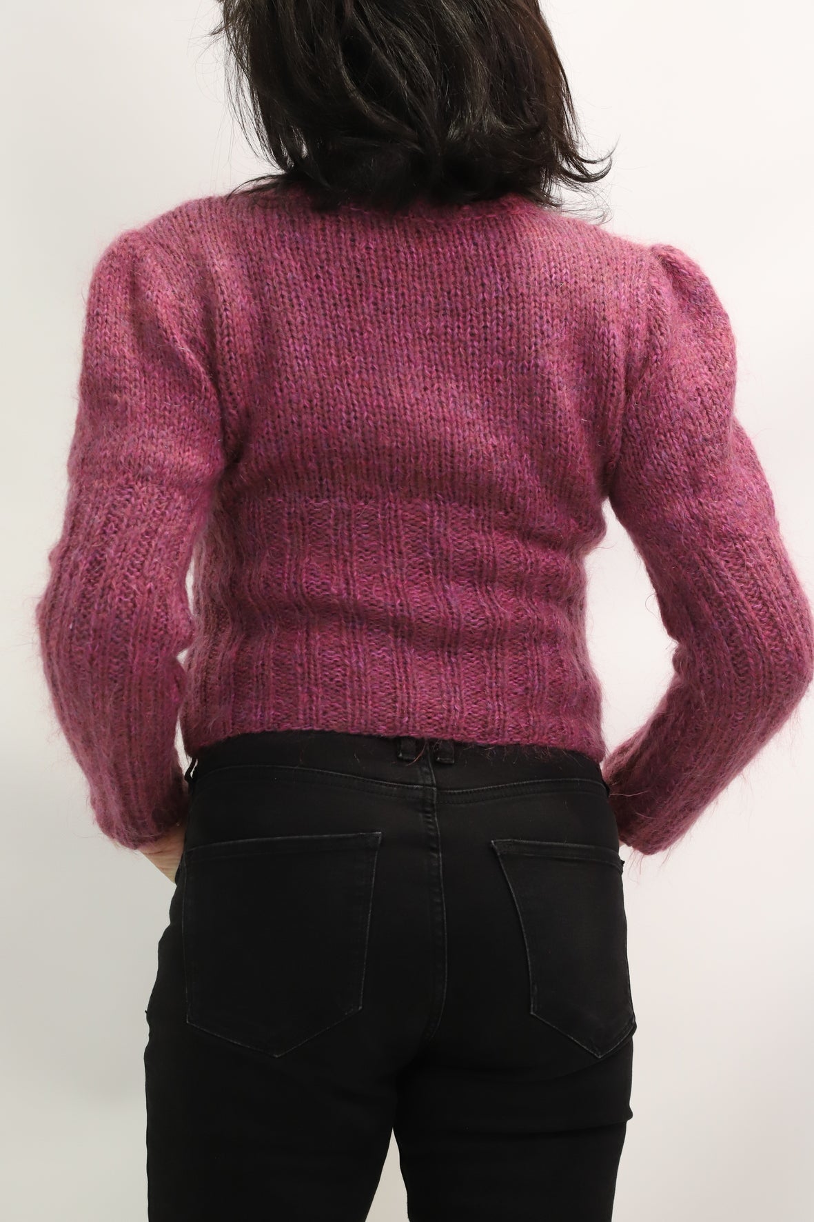Pull fait main violet Taille S