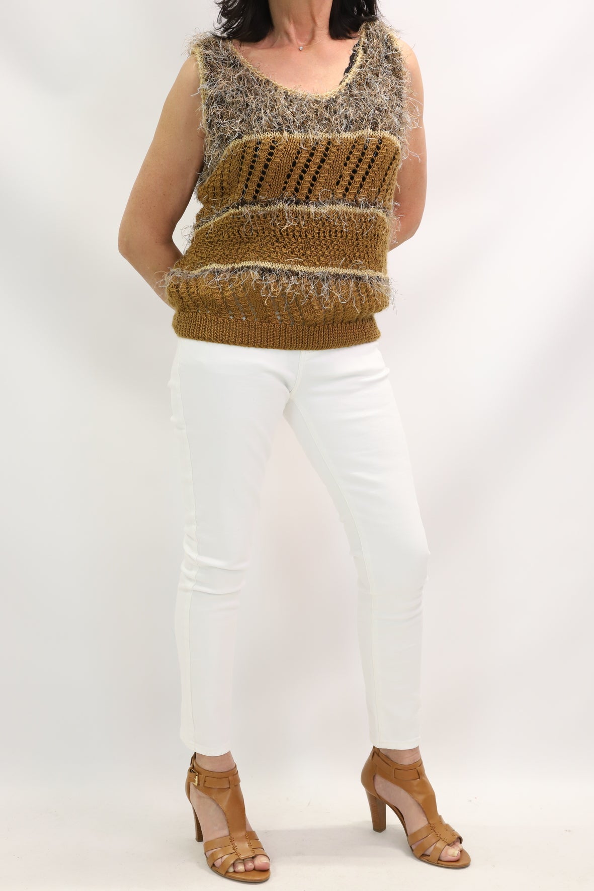 Pull sans manches marron Taille XL