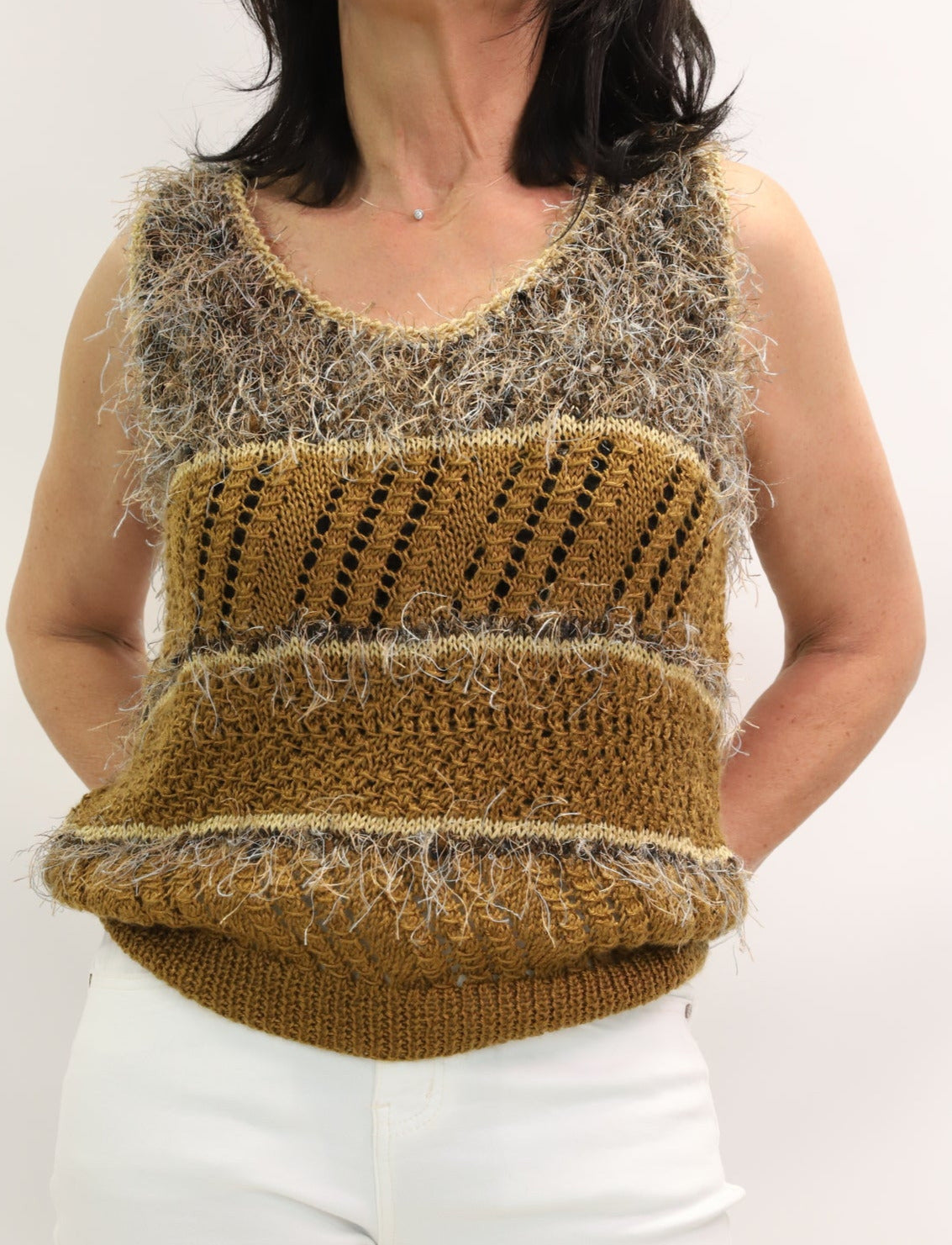 Pull sans manches marron Taille XL