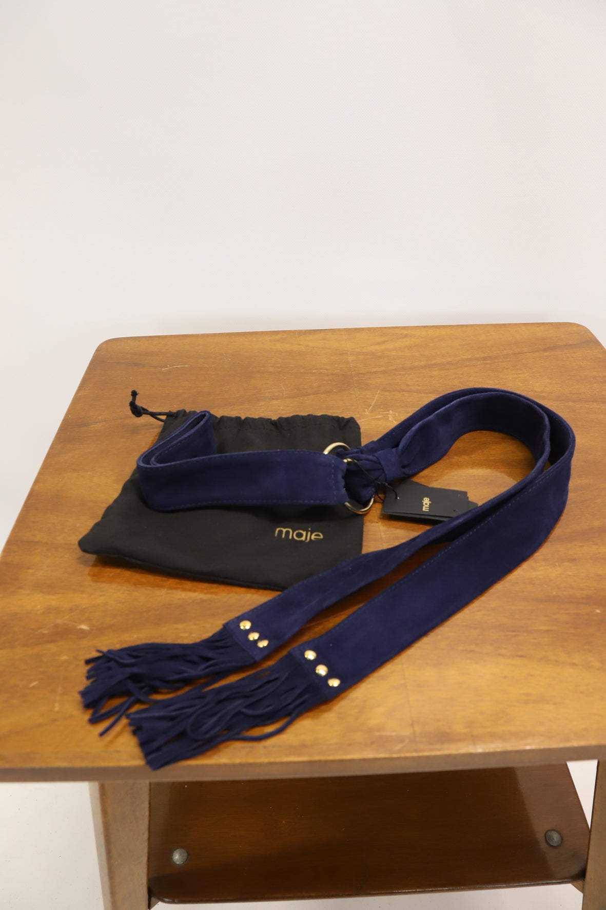 Ceinture à nouer, bleu marine, Maje, taille unique - NEUF