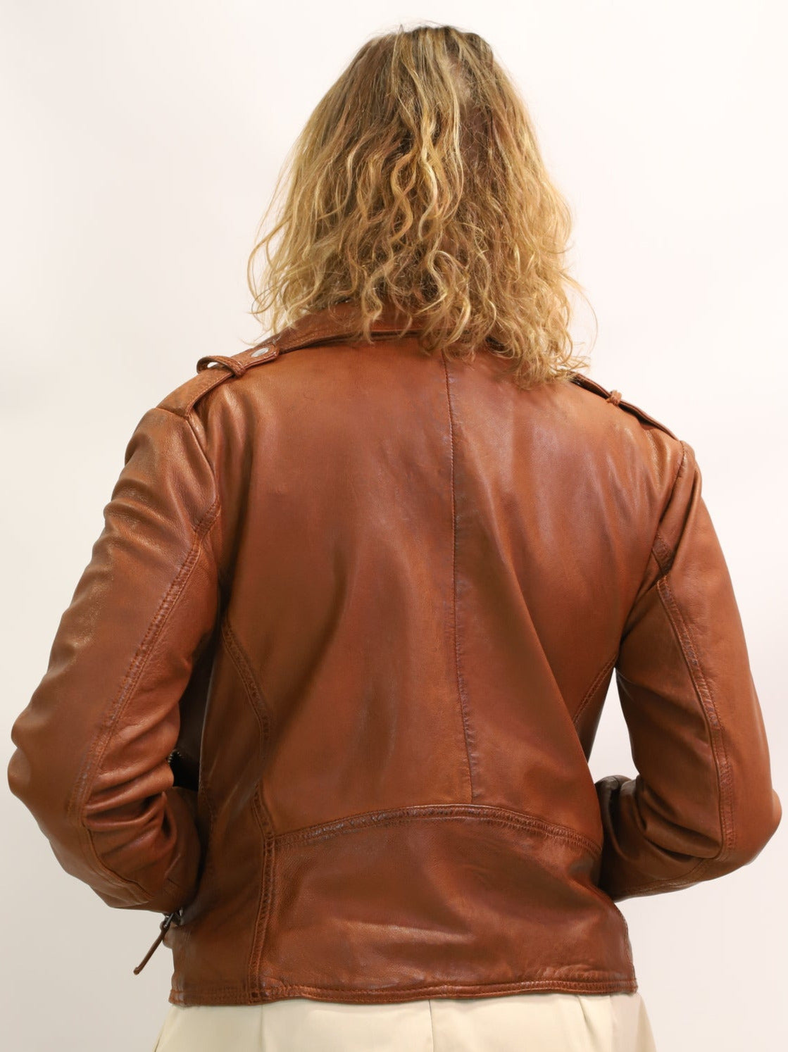 Veste en cuir marron LADC Taille M