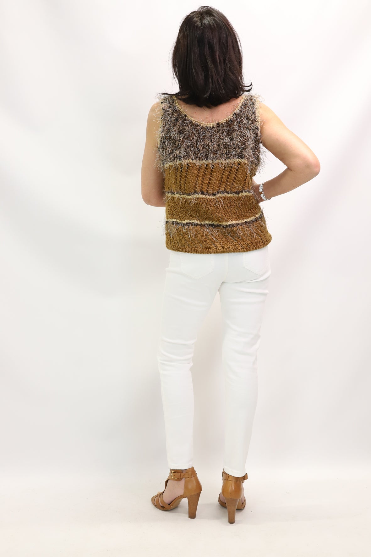Pull sans manches marron Taille XL