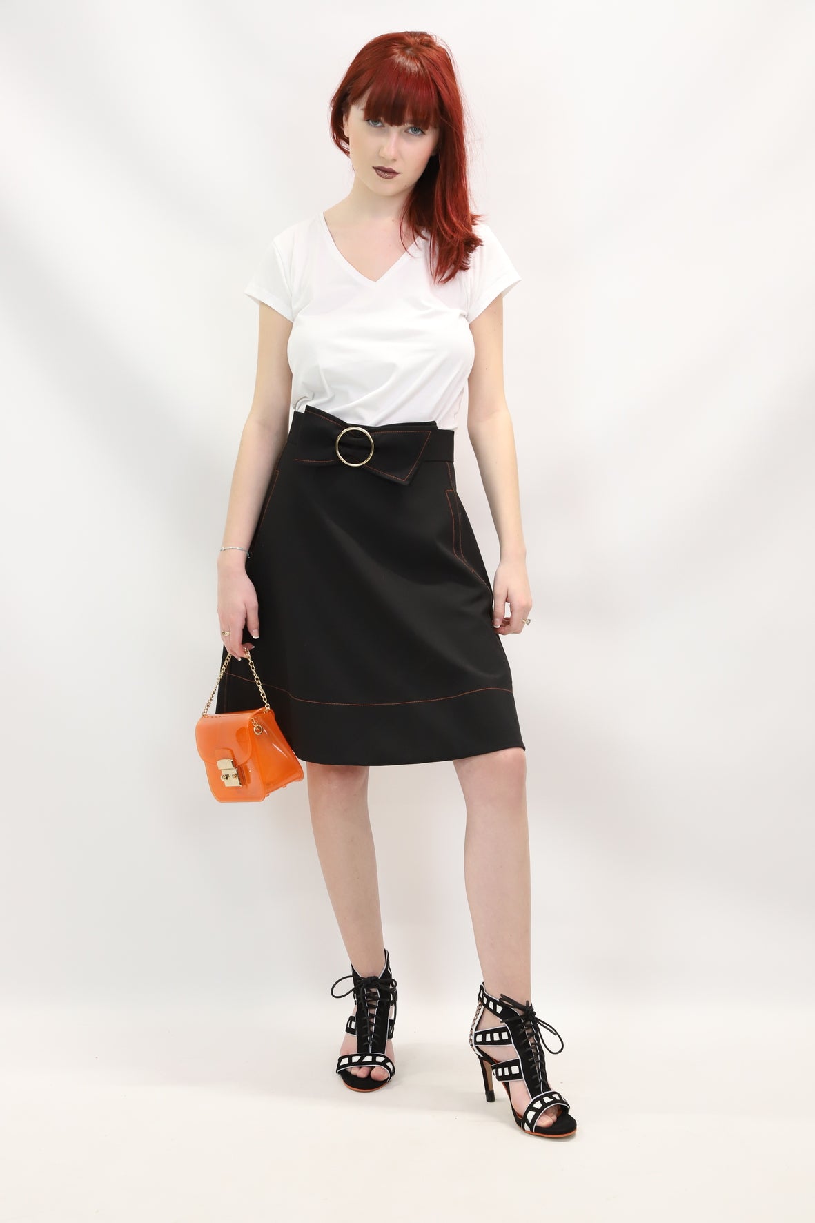Jupe évasée avec ceinture Noire Claudie Pierlot Tailles XS - S - NEUF