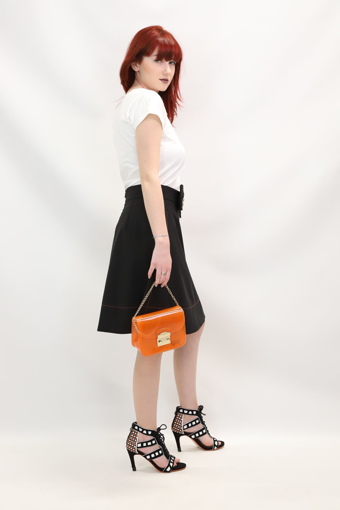 Jupe évasée avec ceinture Noire Claudie Pierlot Tailles XS - S - NEUF