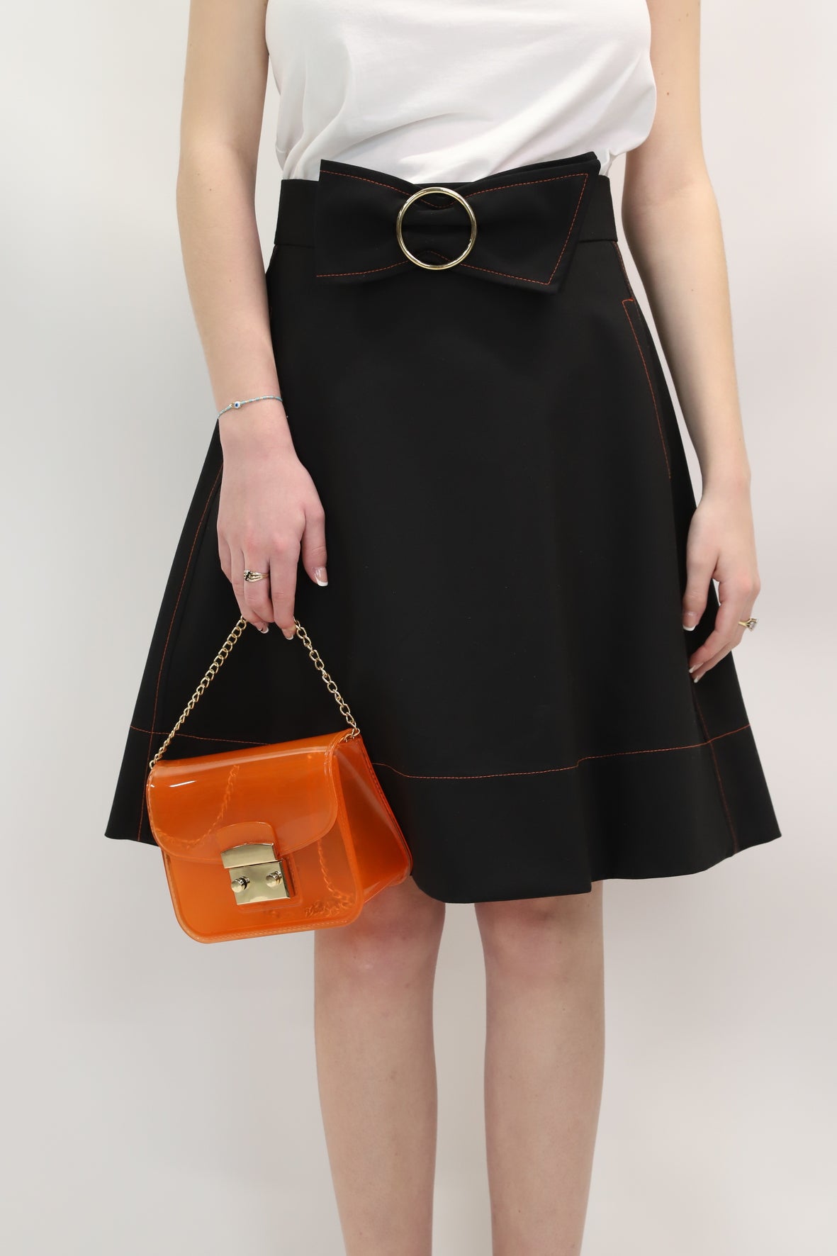 Jupe évasée avec ceinture Noire Claudie Pierlot Tailles XS - S - NEUF