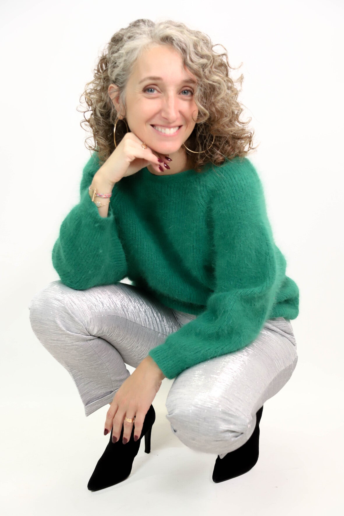 Pantalon argenté Monoprix Taille S