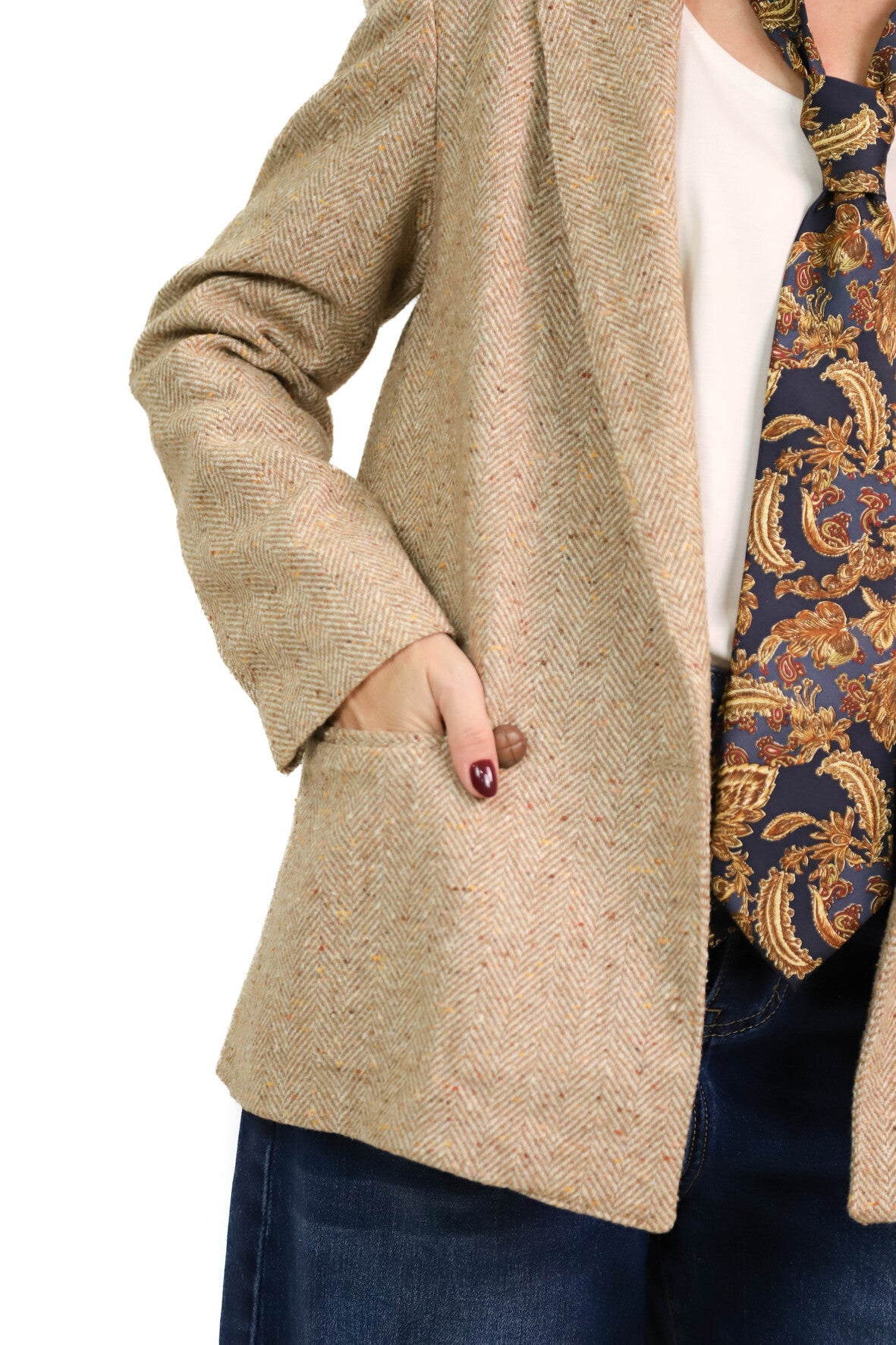 Blazer en laine beige Taille M