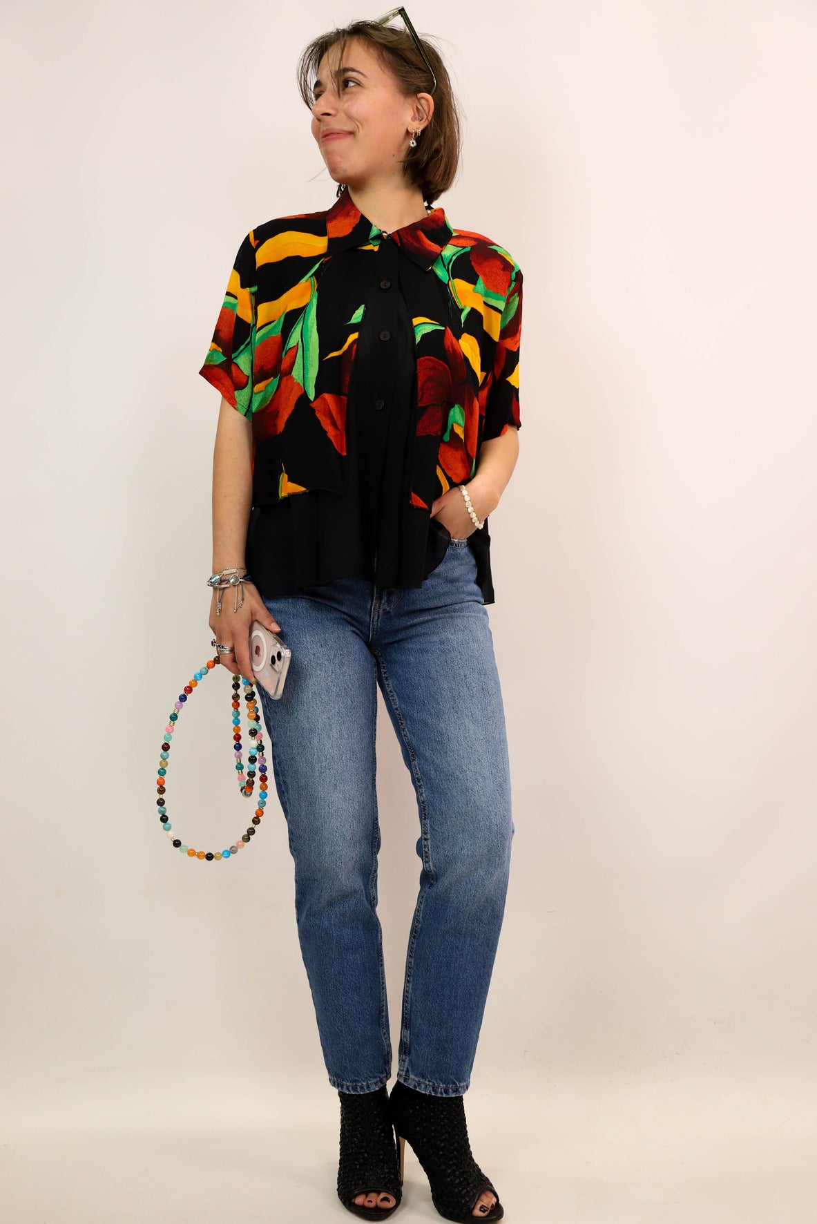 Jean coupe Mom bleu Bershka XS