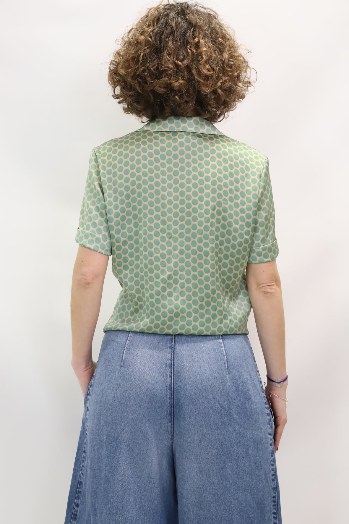 Chemisier pois verts Mango Taille XS
