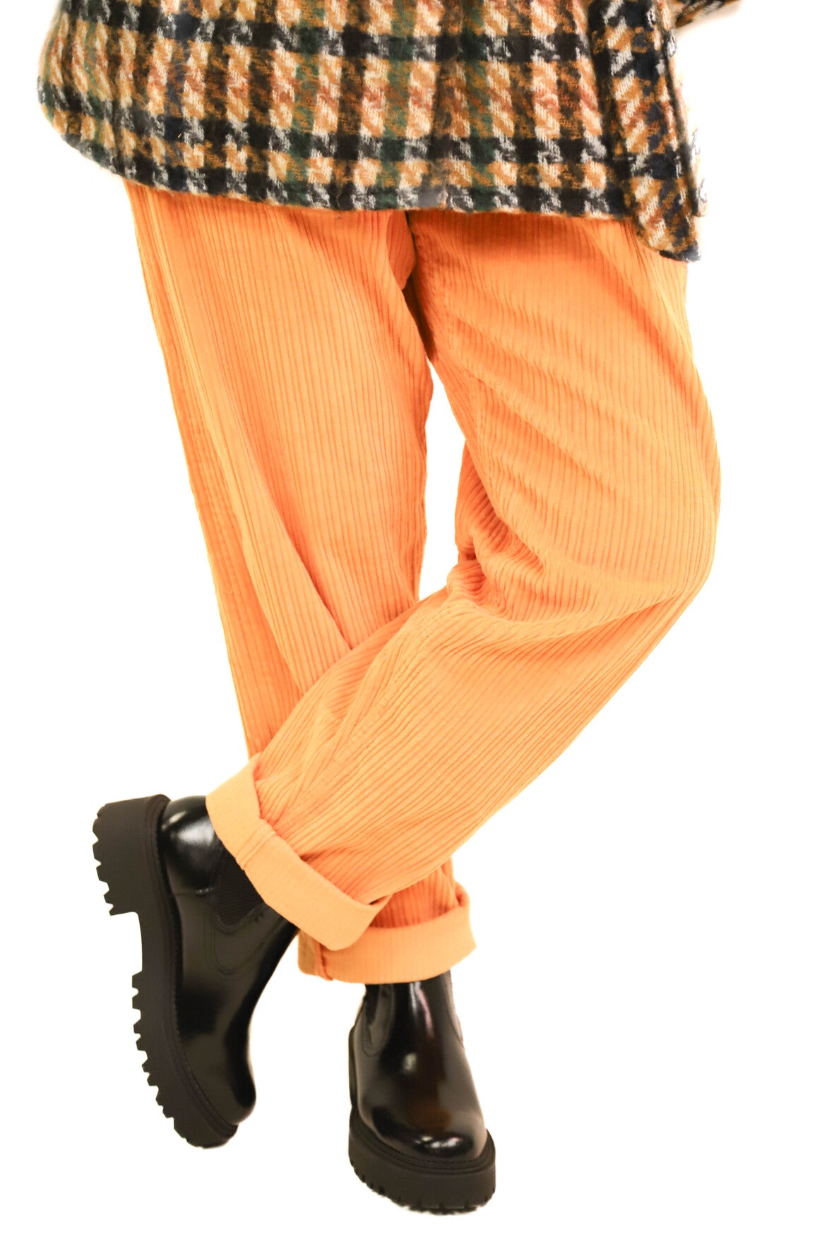 Pantalon velours côtelé orange Jinji Taille XXS