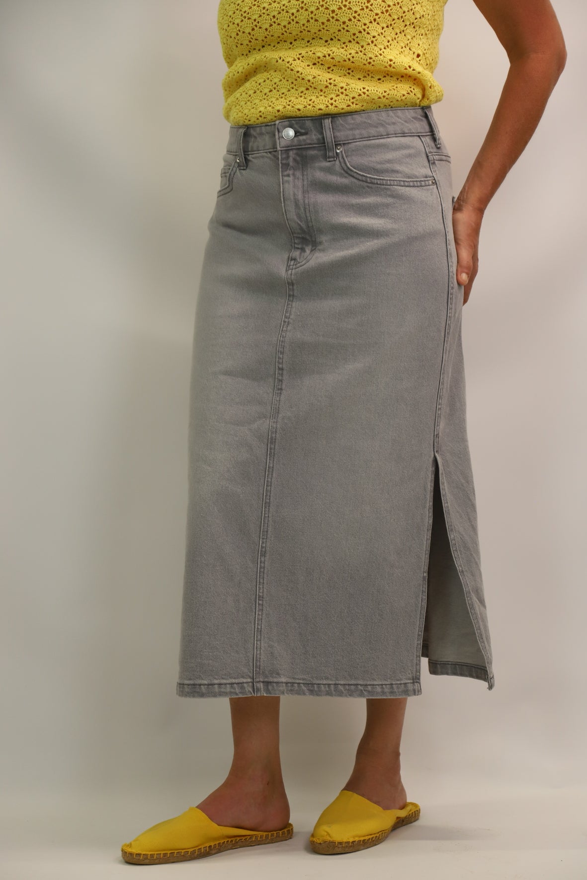 Jupe longue grise, H&M Taille L
